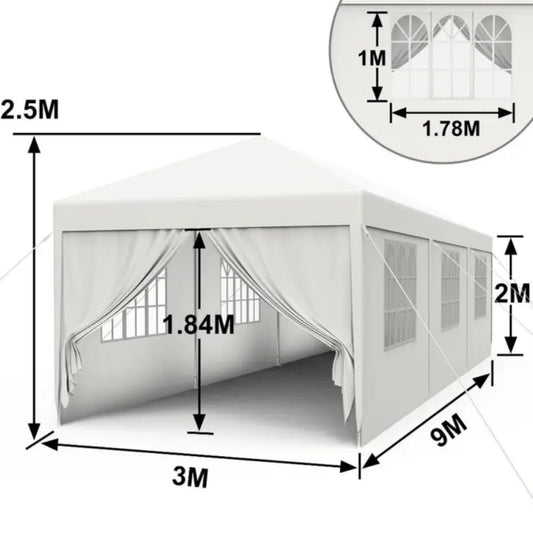 Carpa gazebo 9m*3m con 8 laterales