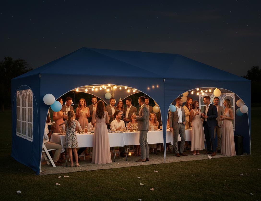 Carpa gazebo 6m*3m 6 laterales estructura araña